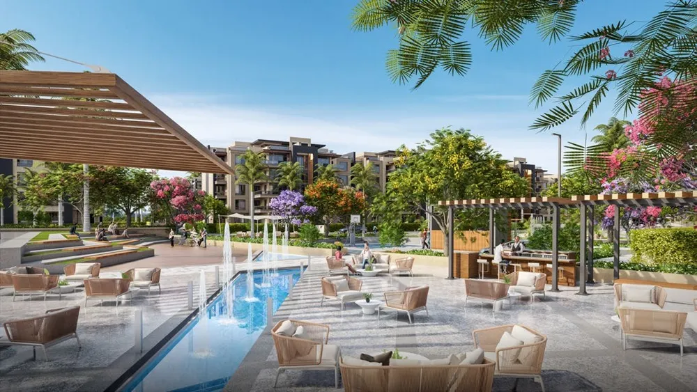 شقة للبيع في كمبوند ازاد – القاهرة الجديدة | نصف تشطيب