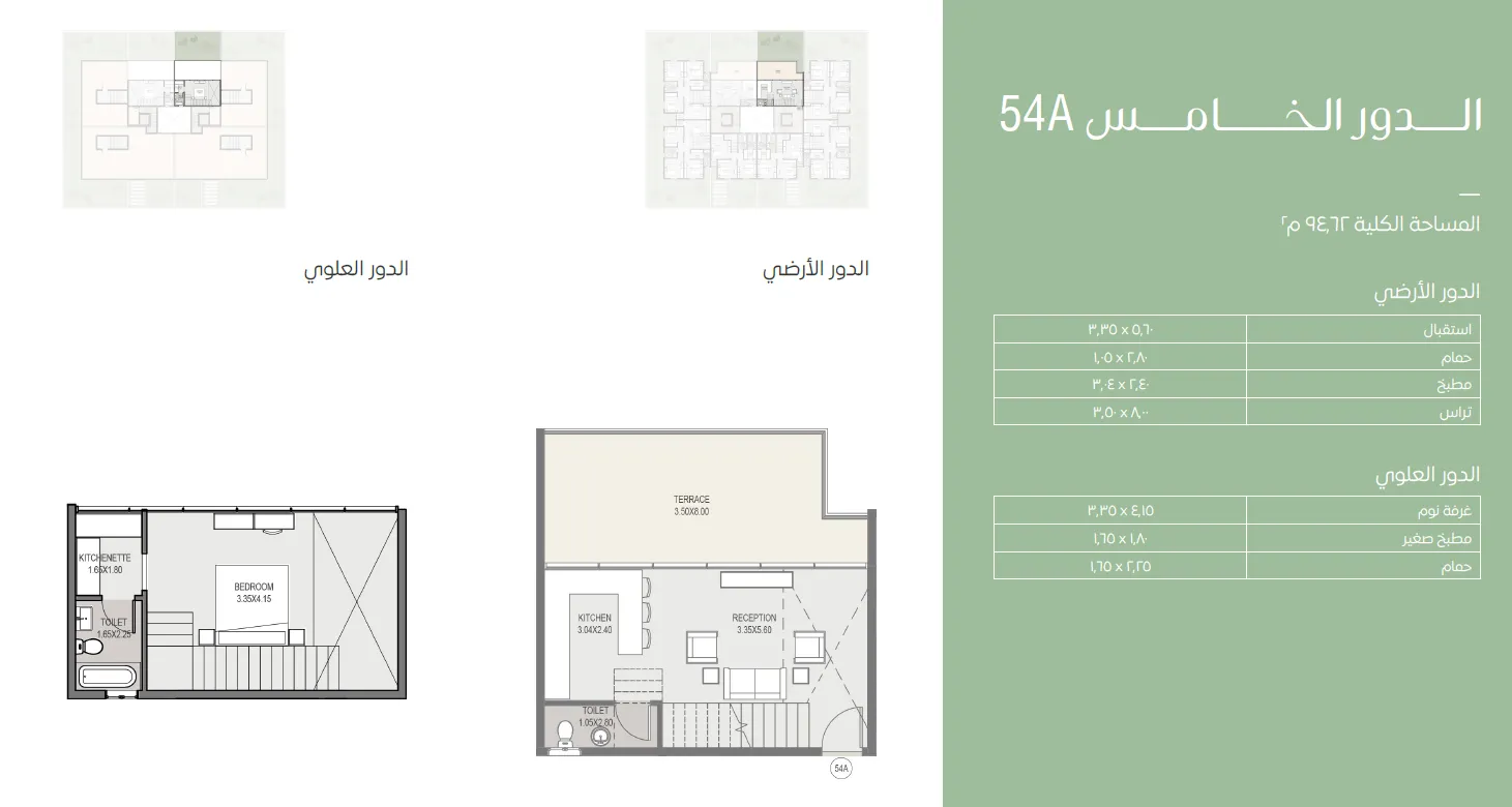 Penthouse for sale in Sarai, 1 bedroom, New Cairo 95 m